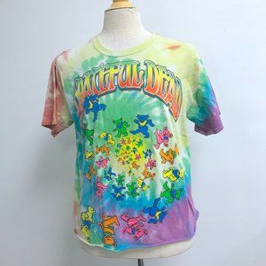 Grateful Dead band bear yellow green multicolor bear cotton t shirt L